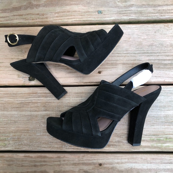 Diane Von Furstenberg Shoes - DVF Tabby Suede Slingback Sandals Heels